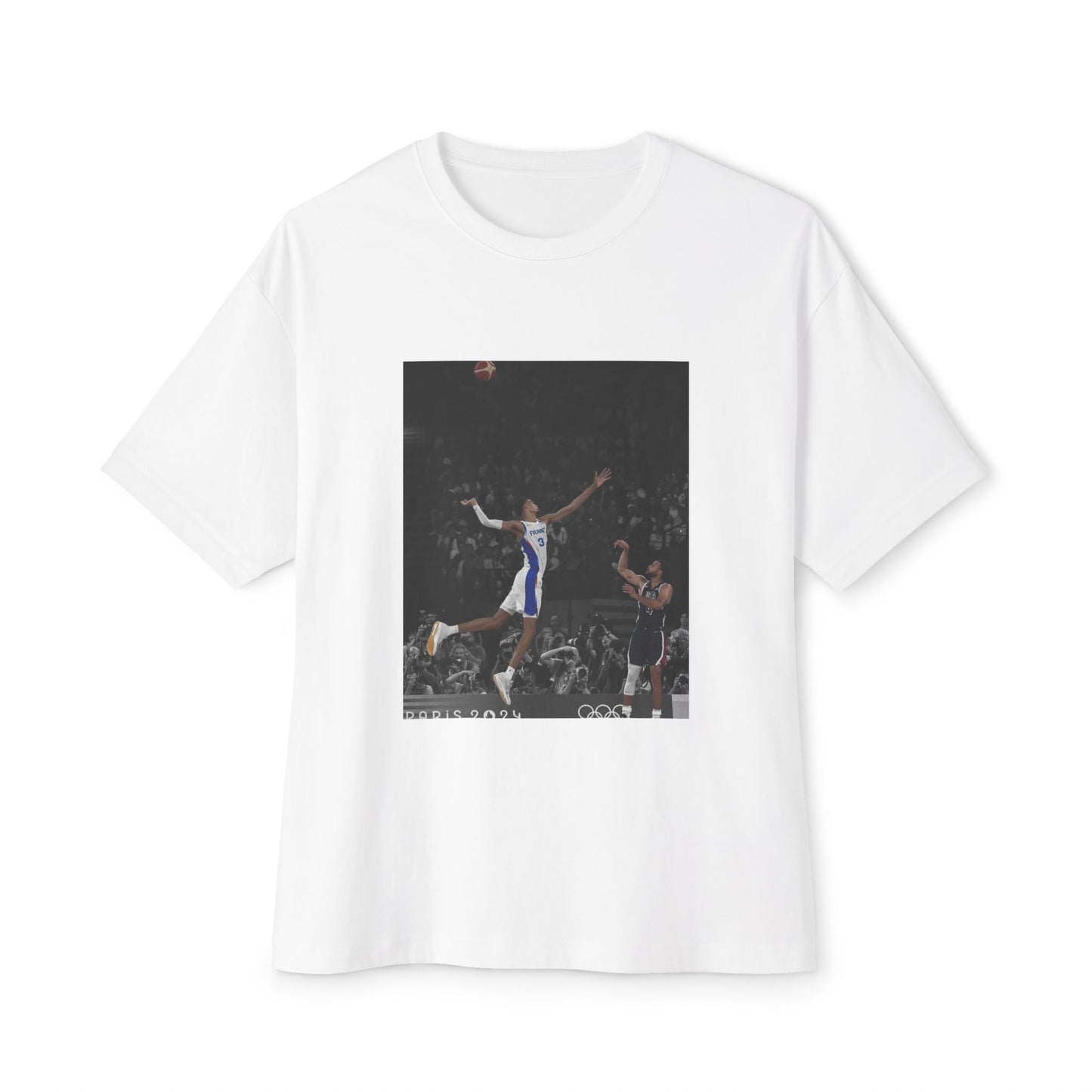 Steph Curry Shooting Over Victor Wembanyama Boxy Tee